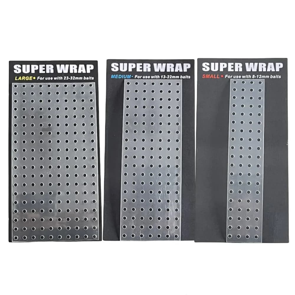 Protecteur d'appâts Super Wrap pour pêche à la carpe - tube perforé rétractable 3 tailles