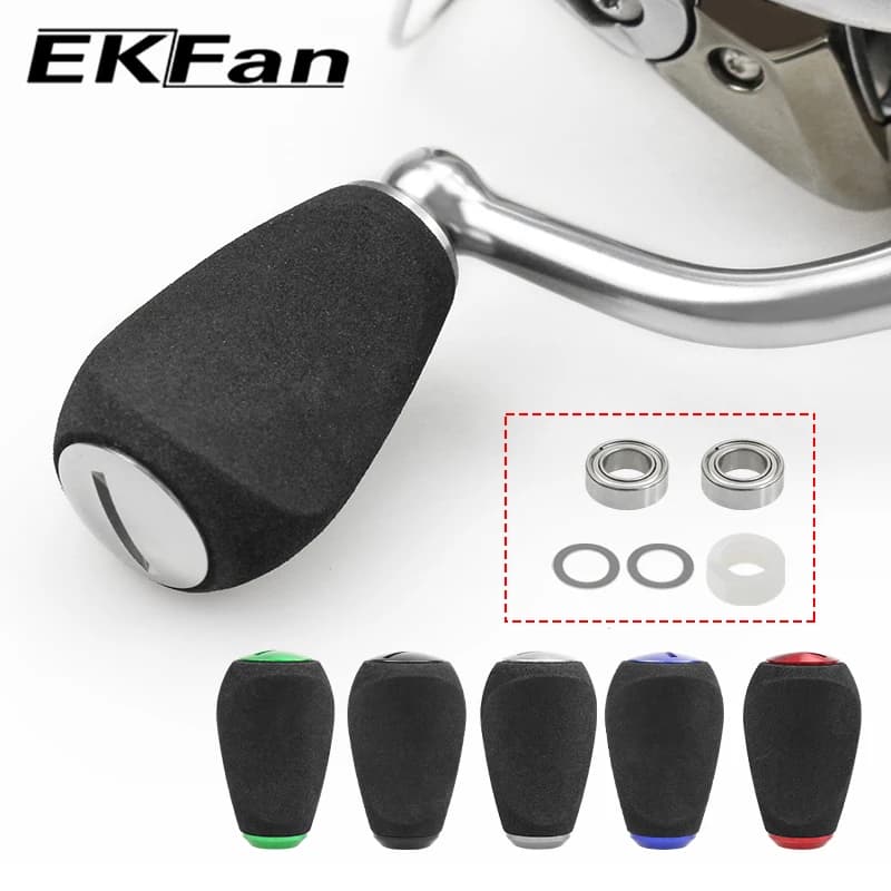 Poignées de manivelle EKFan EVA 7.6G avec roulements 7x4x2.5mm pour moulinet spinning et baitcast 4mm
