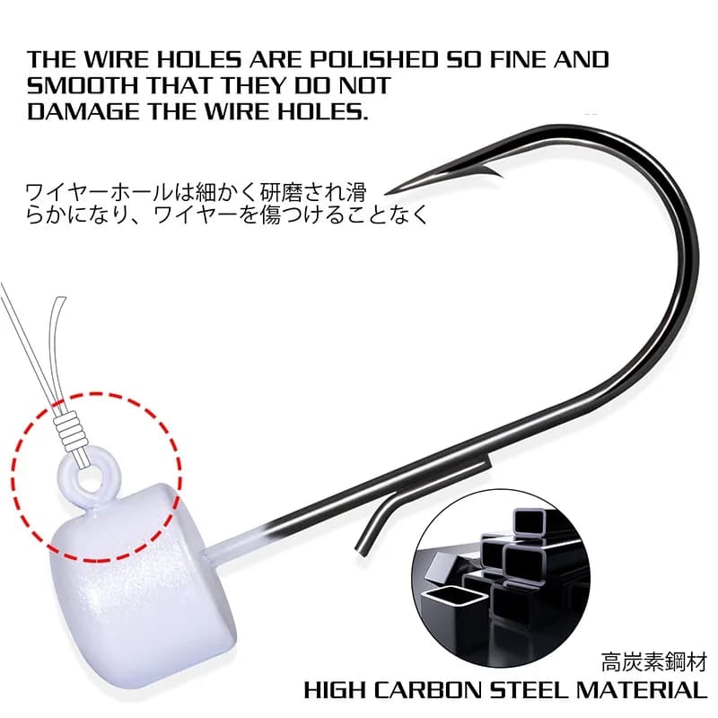 Hameçons jig head Sougayilang 3.5g-5.5g pour leurres souples - Pêche au ned rig, perche, truite, black bass