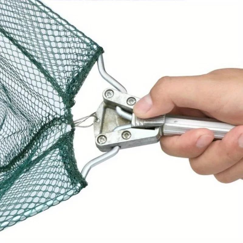 Épuisette de pêche ultra-légère pliable avec manche télescopique en alliage d'aluminium