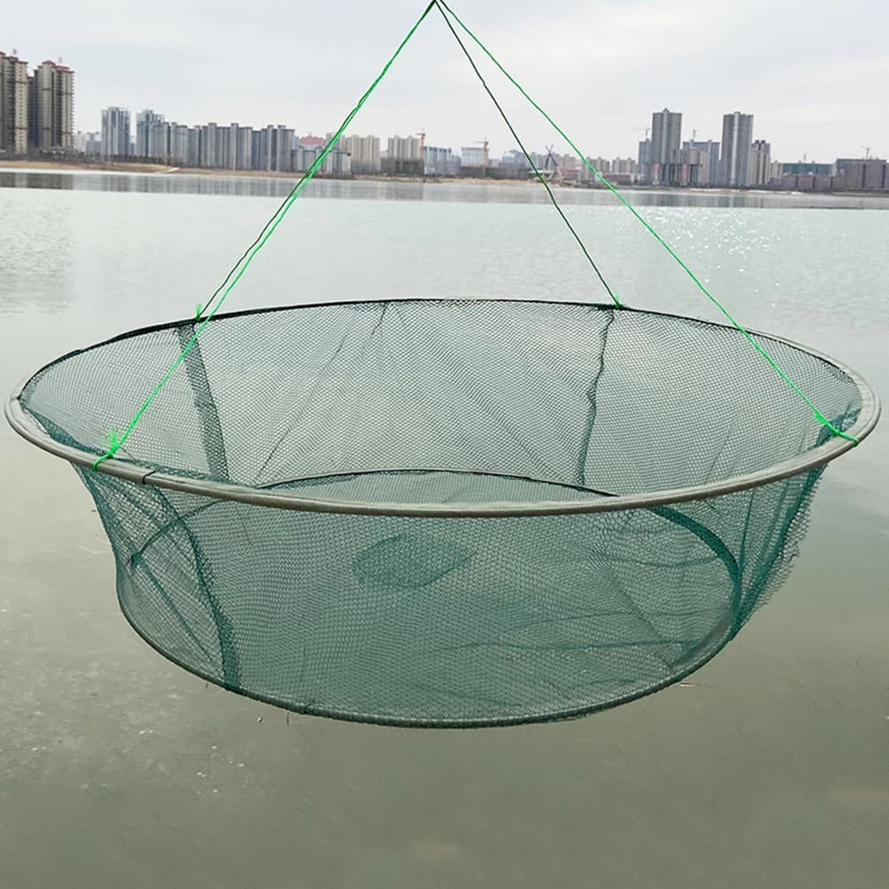 Filet de pêche pliable portable - Cage à appâts pour crevettes et crabes - Piège à