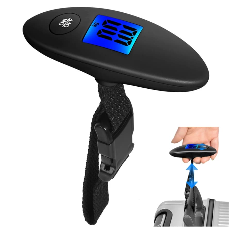 Pèse-bagages numérique portable 40kg pour voyage pêche - Balance électronique LCD avec sangle 100g
