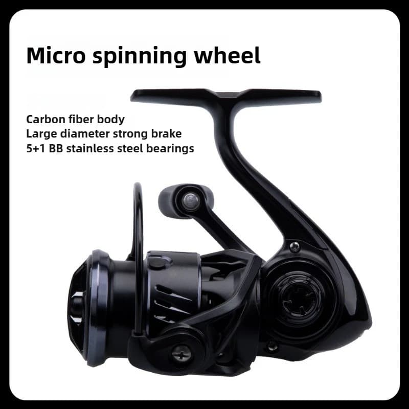 Moulinet micro carbone 800-2500S - 5+1BB - Ratio 5.2:1 - Ultra-léger étanche anti-rouille pêche fine