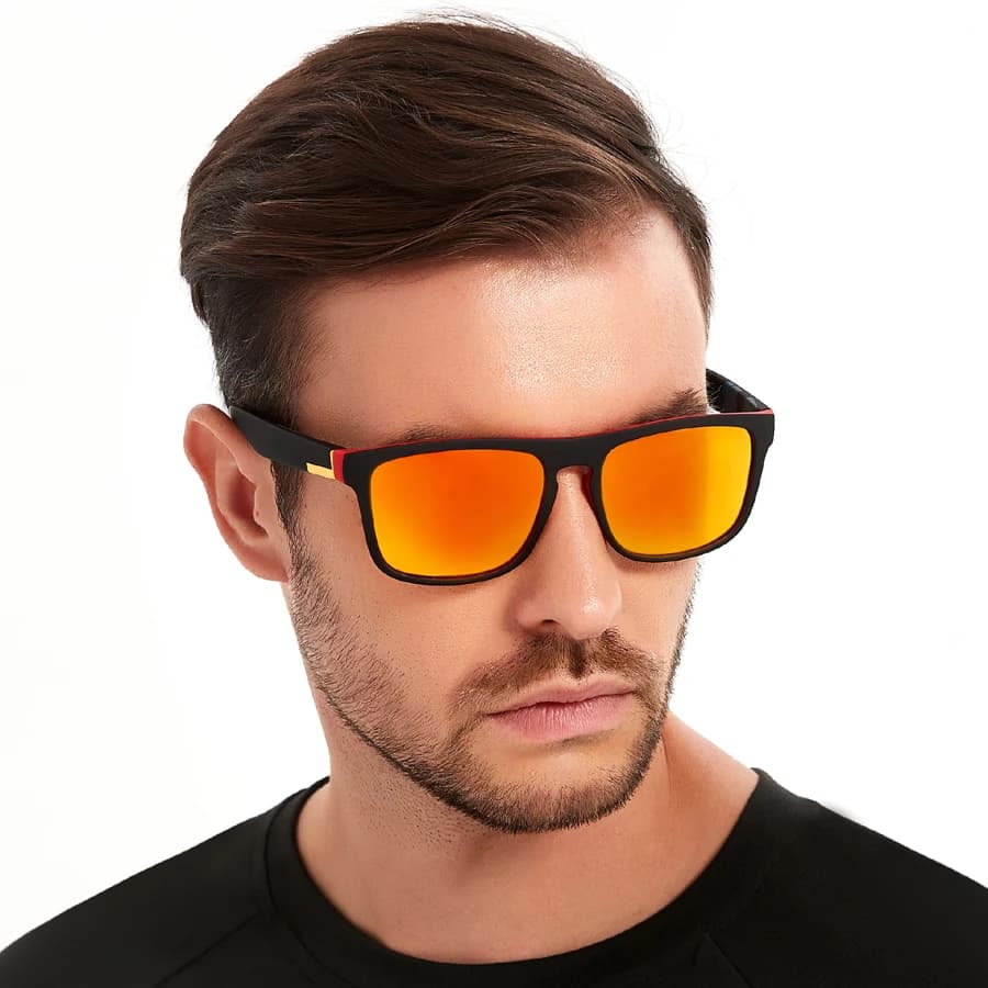 Lunettes de pêche vintage carrées pour hommes et femmes - Style rétro avec protection anti-éblouissement