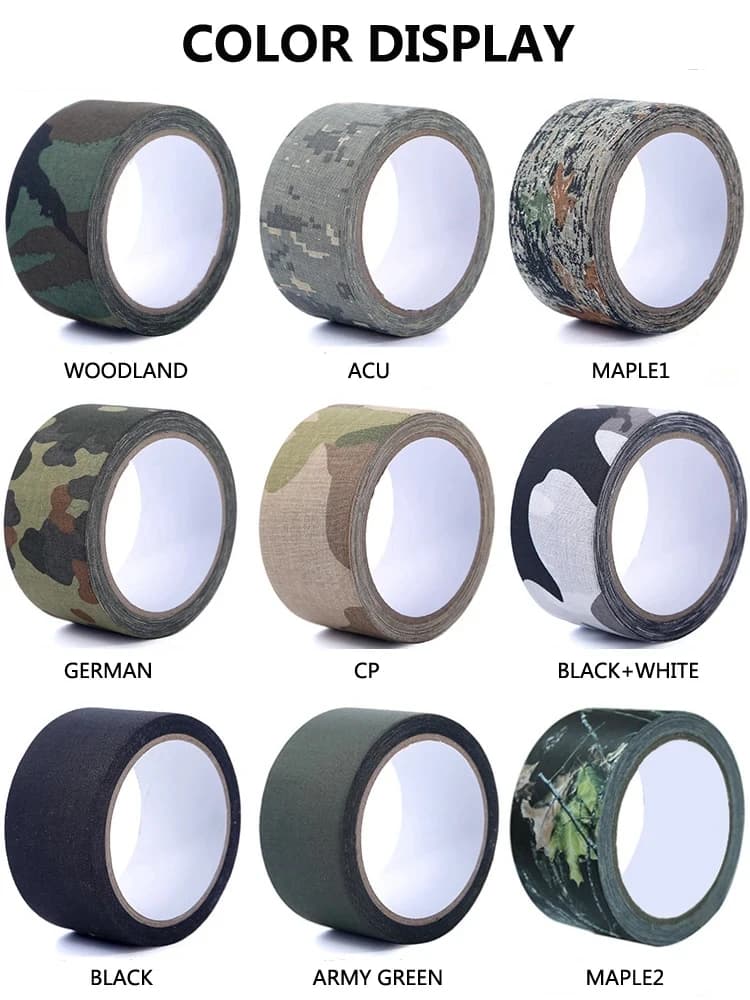Ruban camouflage adhésif 5M/10M pour canne à pêche - Imperméable et antidérapant pour pêche discrète