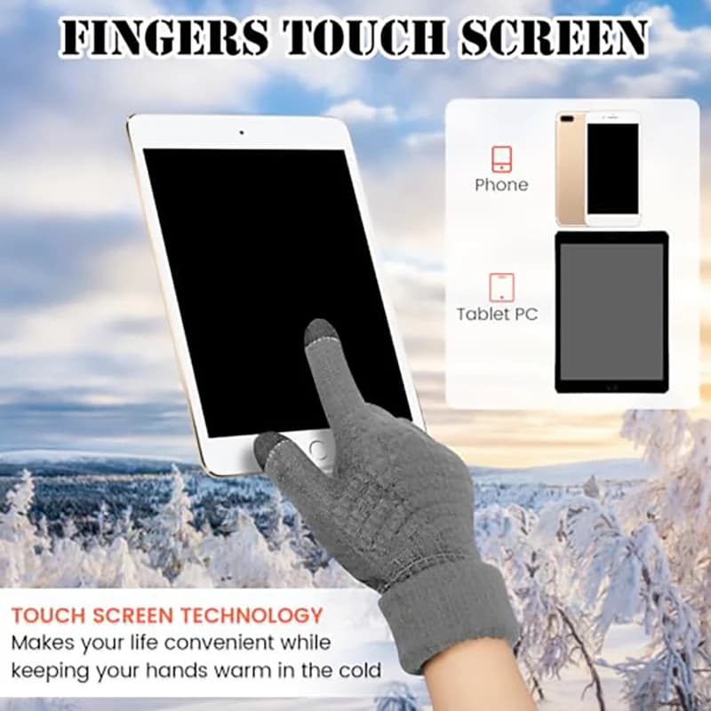 Gants tactiles hiver pêche et ski - Chauffants avec poignets élastiques pour outdoor