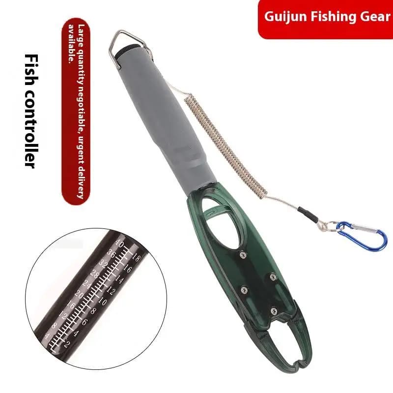 Pince à lèvres pêche alliage aluminium avec balance intégrée pour pesée et prise des poissons