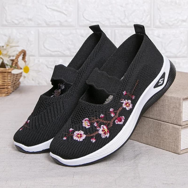 Chaussures sneakers femme 2025 été casual respirantes brodées semelle épaisse abordables livraison gratuite
