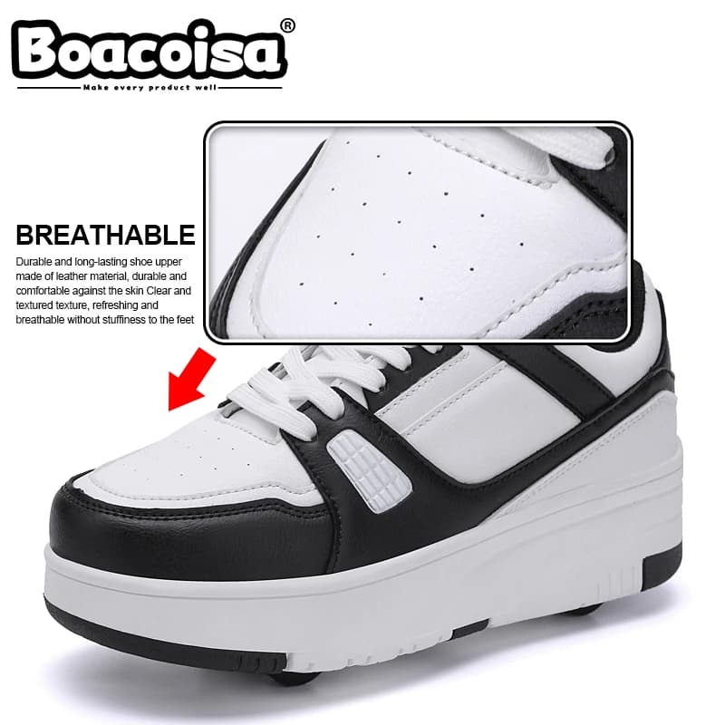 Chaussures rollers 4 roues pour pêche mobile - Skate shoes transformables pêche déplacements rapides