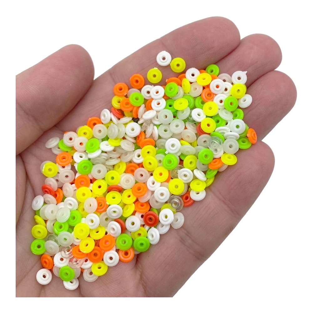 Perles convexes pêche 50 pièces - Billes plates rondes baffle bead pour montages awa et pêche en groupe