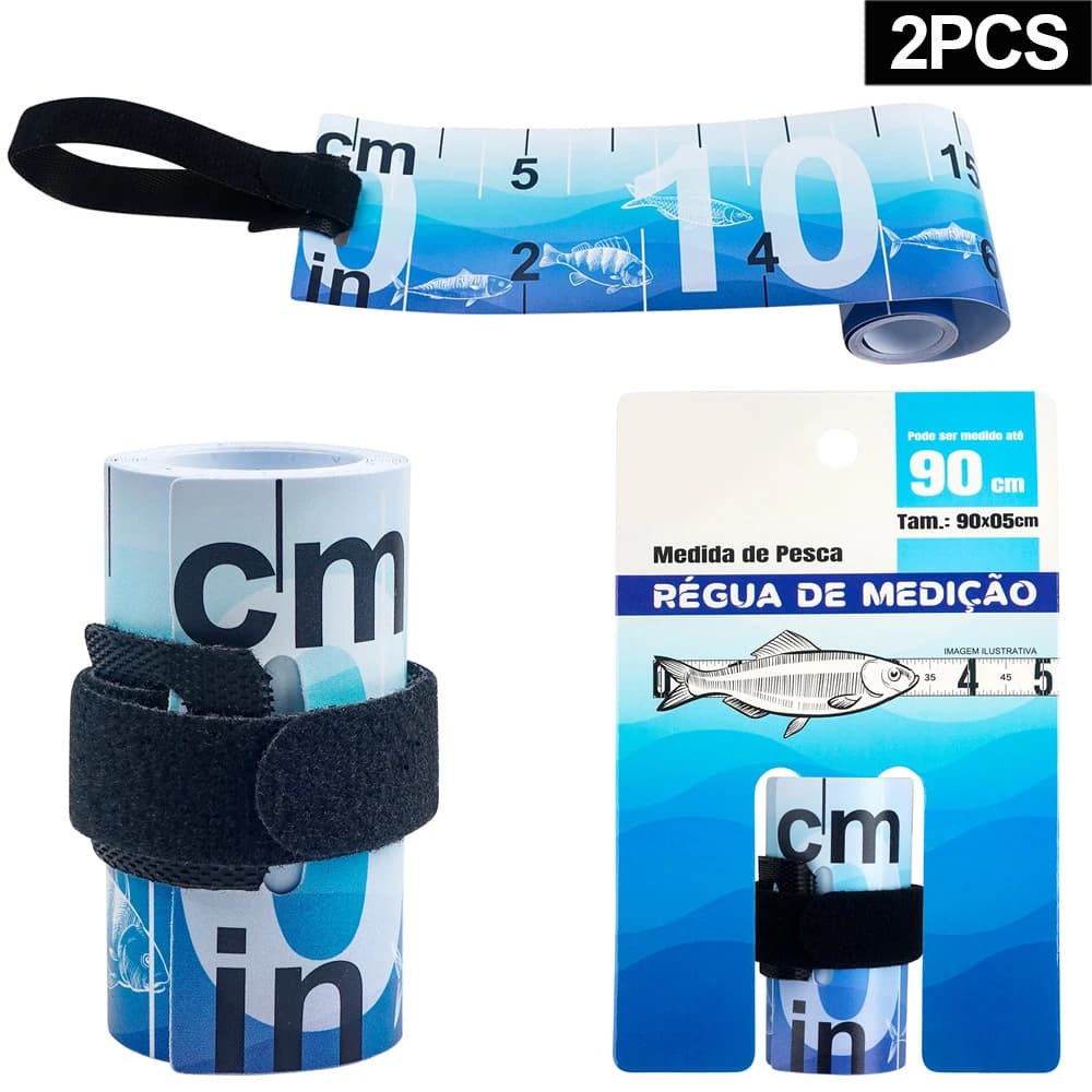 2 règles à poissons 90cm pour kayak et bateau - Mètre ruban pêche mesure poissons accessoires