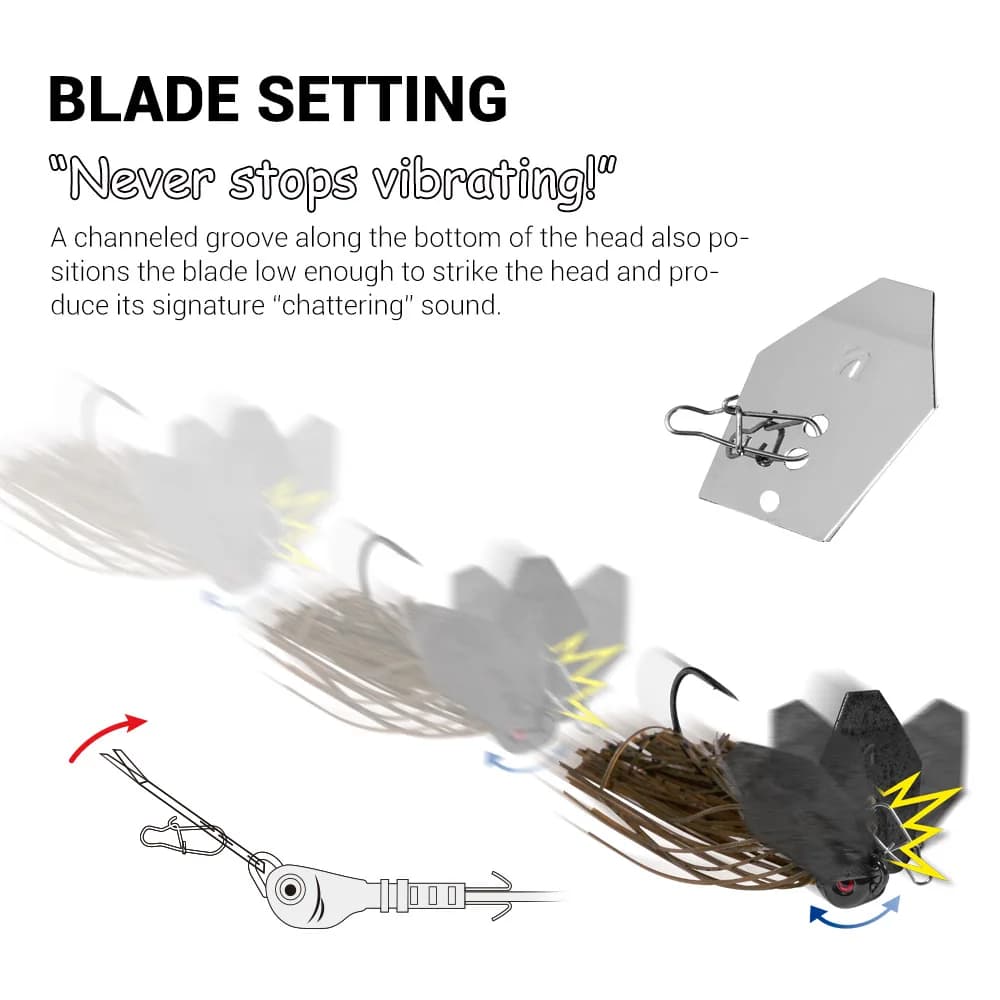 Leurre Chatterbait Noeby pour Brochet et Perche, leurre vibrant avec hameçon Stinger, 10.5g à 35g pour