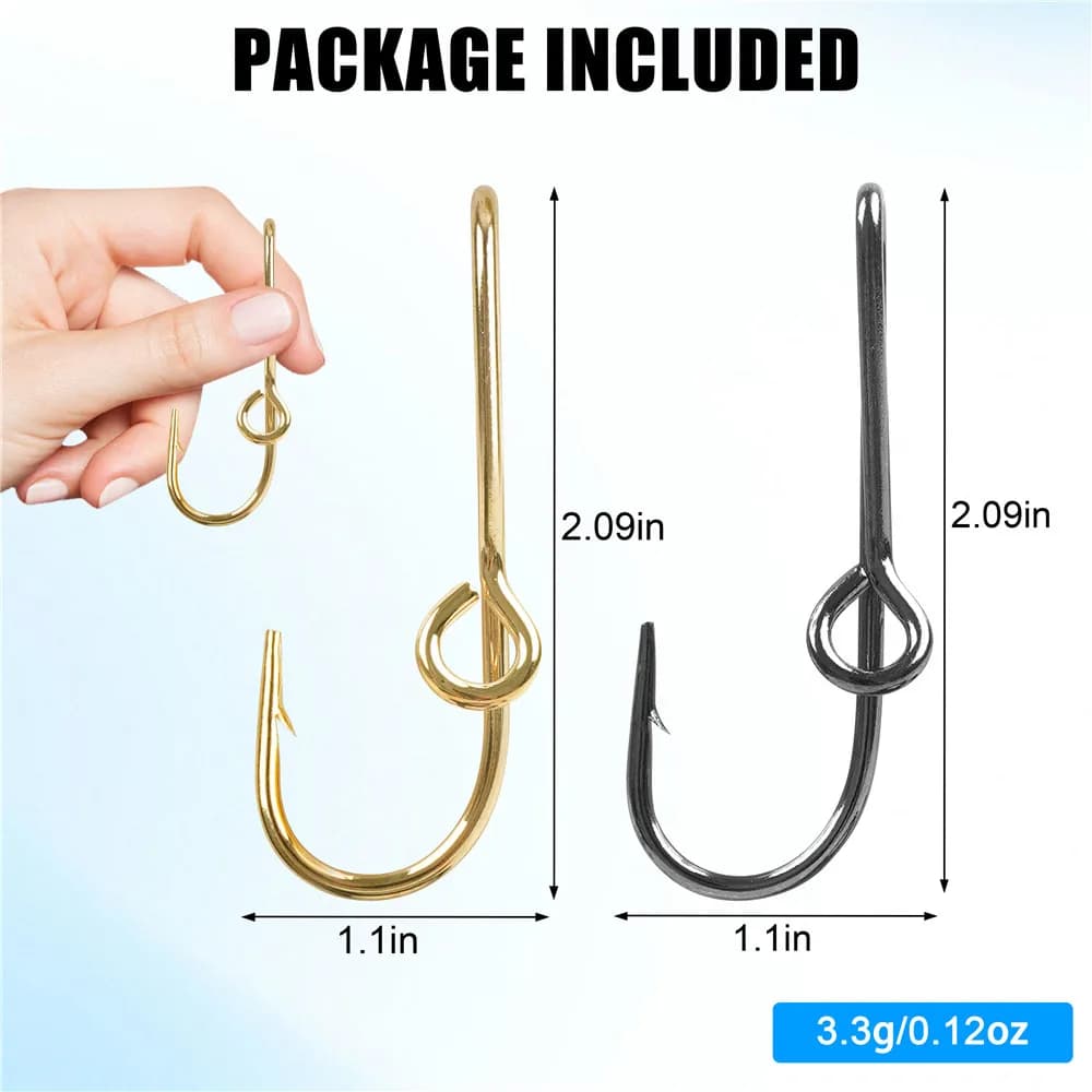 5 ou 6 épingles à chapeau hameçons de pêche dorés noirs pour accessoiriser votre casquette de pêcheur