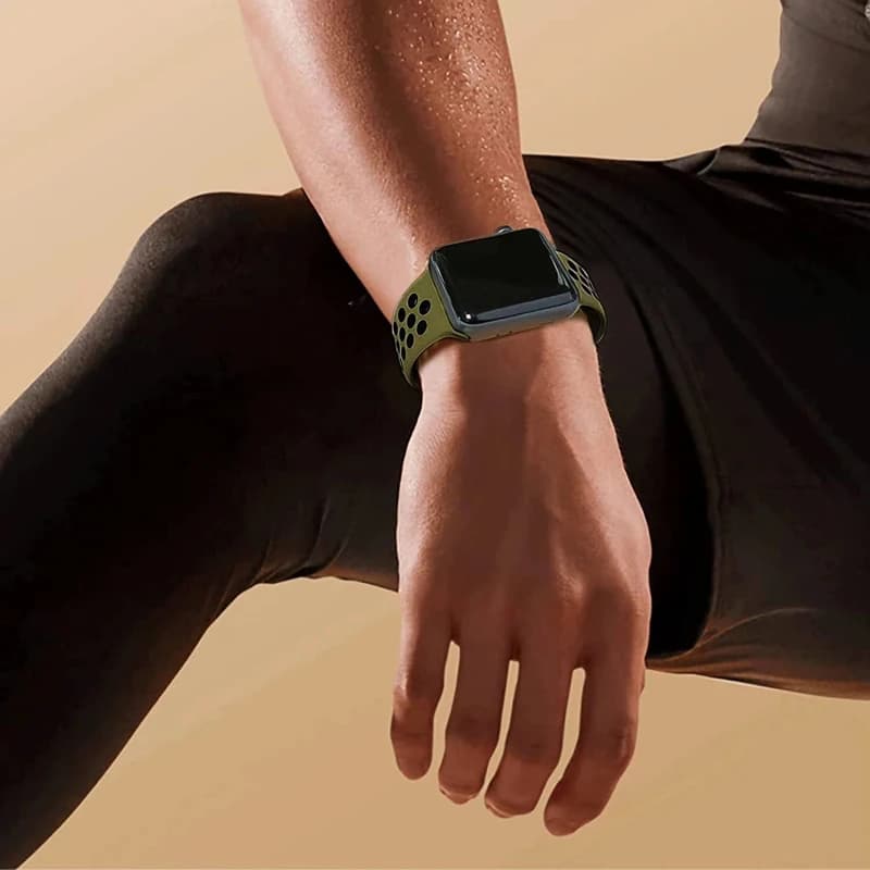 Bracelet Sport Respirant Apple Watch 46mm 44mm 40mm pour Pêche - Compatible iWatch Series 10 9 8 7 Ultra