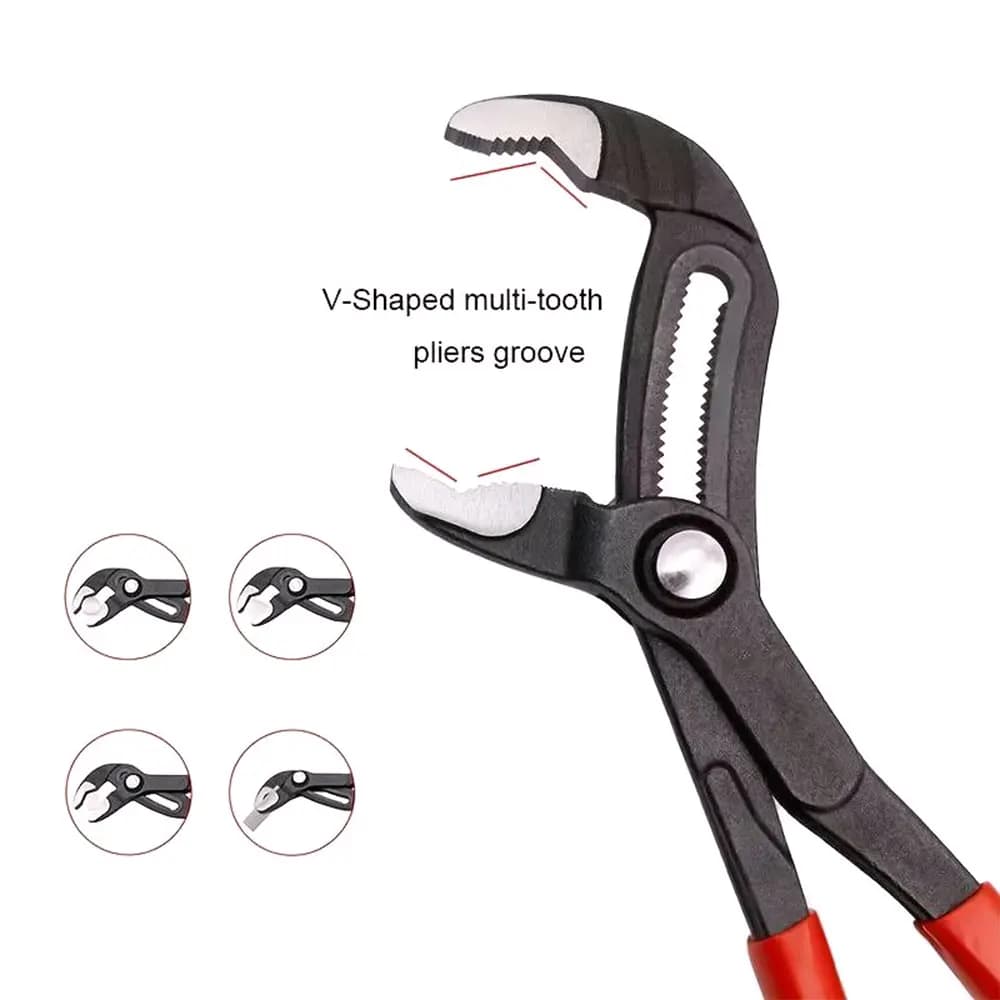 Set de 3 pinces ajustables pour tuyaux d'eau - Outils multifonctionnels de plomberie pour usage domestique