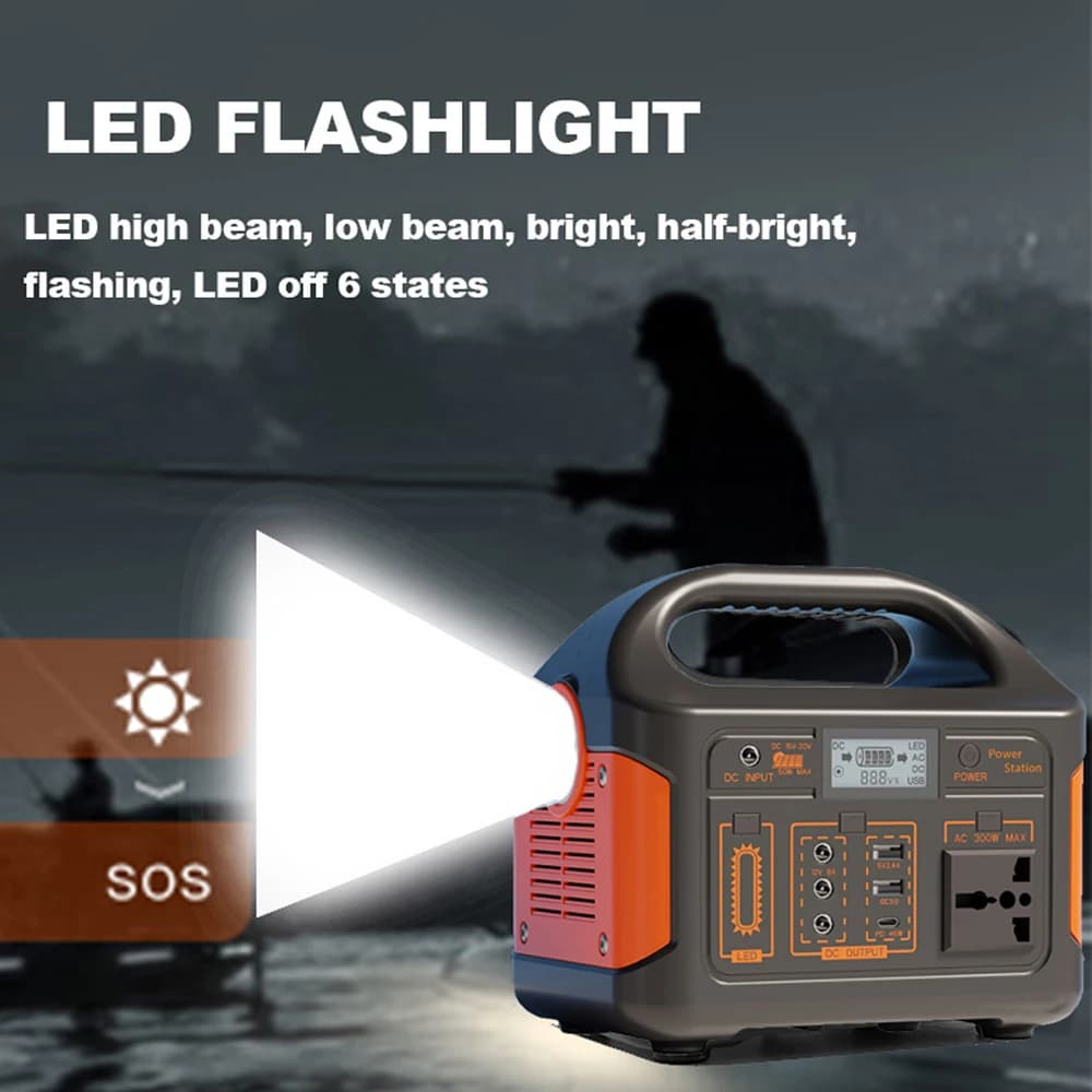 GaiaRay 500W 300W Générateur Solaire Portable LiFePO4 - Alimentation d'Urgence pour Pêche Extérieure