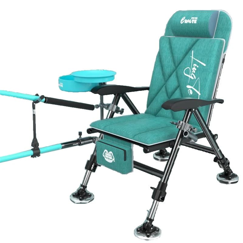 Chaise pêche européenne 2024 design anti-gravité - Siège pliant acier épaissi pour pêche eau douce