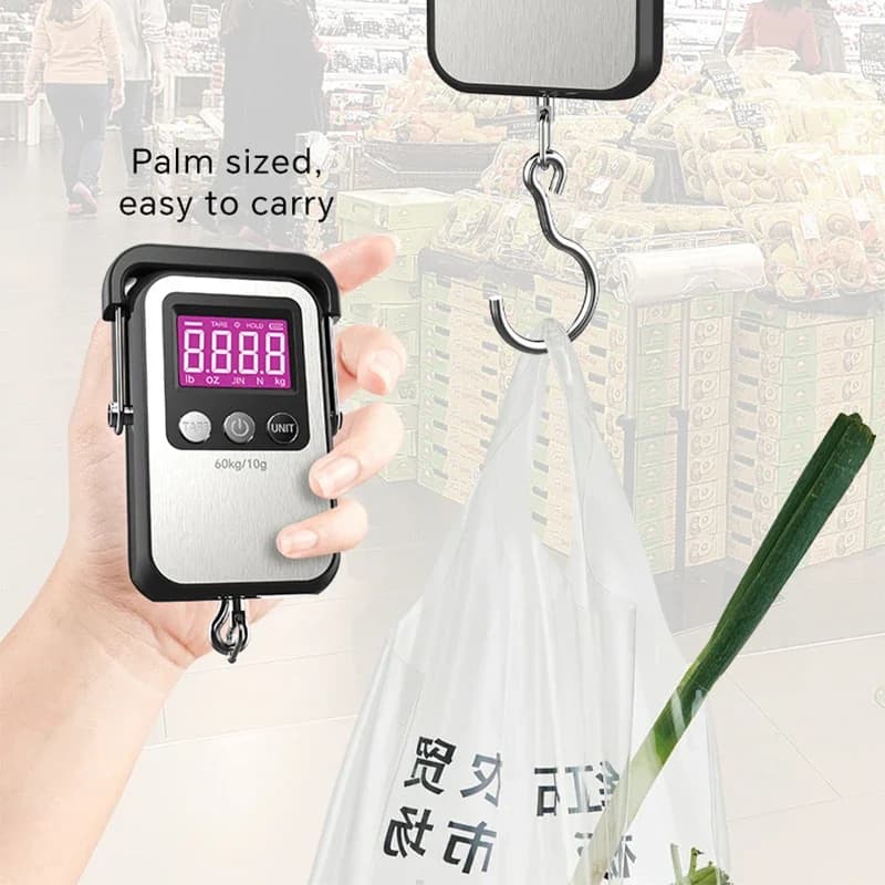 Balance numérique portable 60kg 10g pour bagages - Pêche avec chargeur USB et crochet