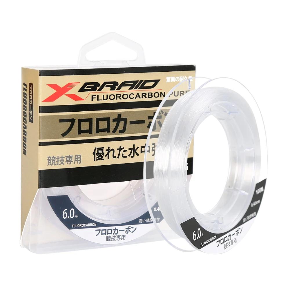 Ligne fluorocarbone 100M 99% carbone invisible pour pêche extérieure - Haute qualité