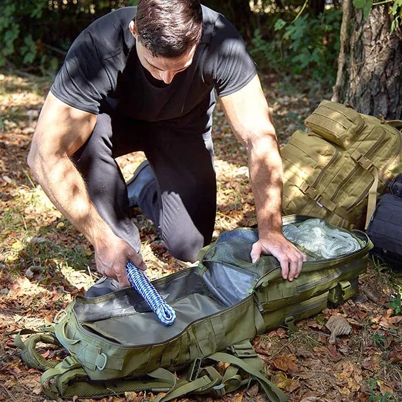 Sac à dos tactique 50L homme étanche grande capacité - Sac pêche outdoor multifonction sport extrême