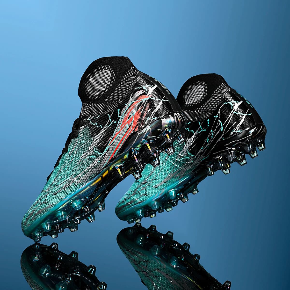Chaussures football hautes respirables semelle électroformée FG - Crampons longs adhérence durable