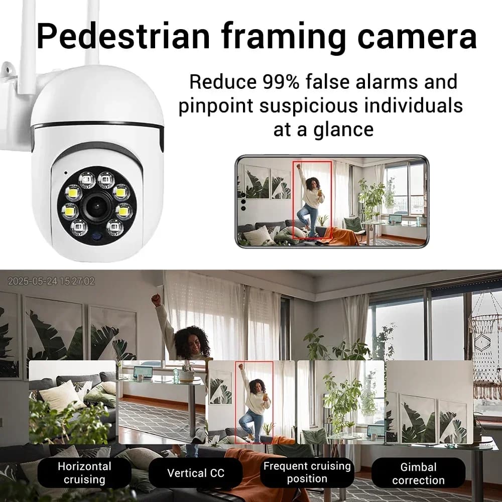 Caméra surveillance wifi O-Kam pro 8MP - Détection humaine zoom 4x alarme lumineuse sans pub application