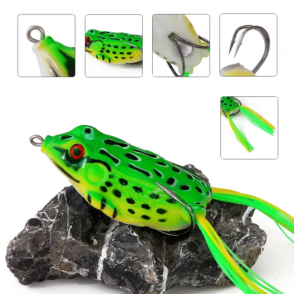 Leurre grenouille top water 5g-17.5g - Appât plastique avec yeux 3D pour pêche en surface des carnassiers