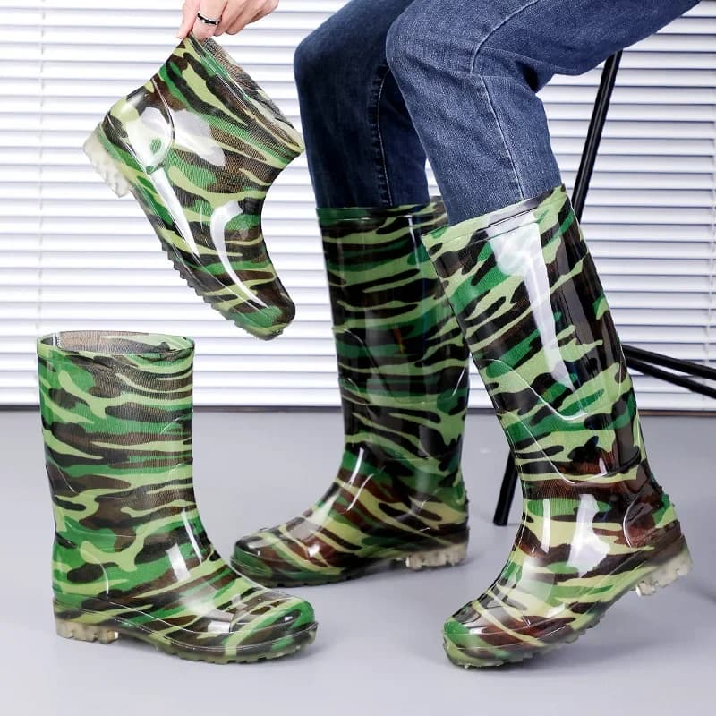 Bottes de pêche camouflage mi-mollet pour approche discrète du poisson en eau douce