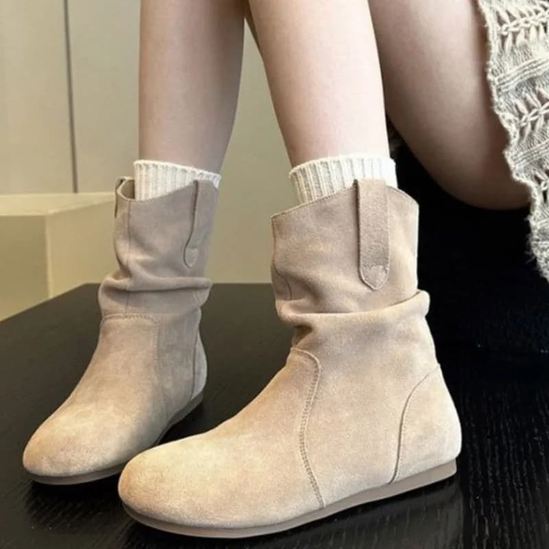Bottes cheville suédine Crestar 2025 - Chaussures plates polyvalentes pêche rétro femmes