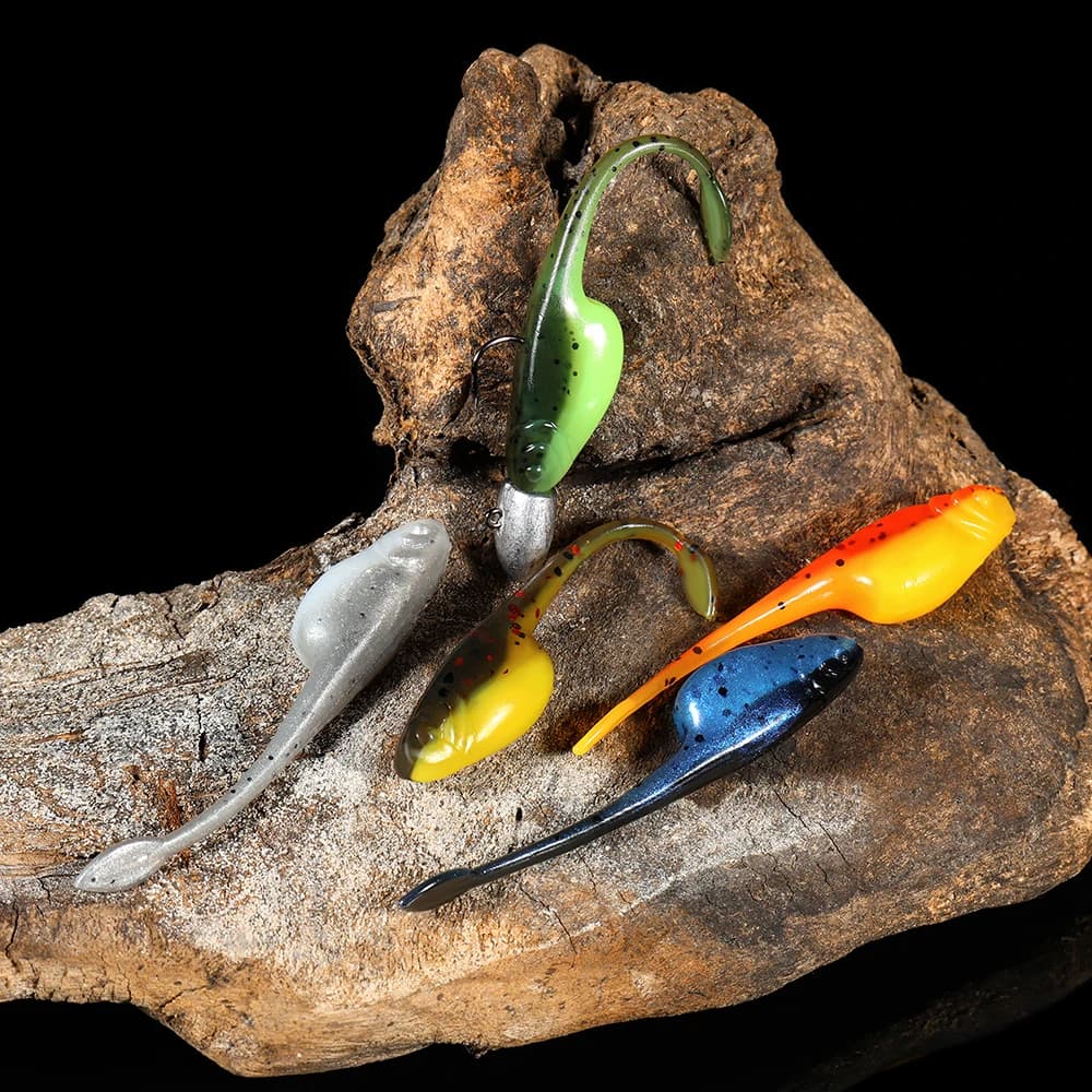 Leurre Souple TPR 5cm Shad Minnow pour la Pêche au Crappie et Rocher en Mer avec