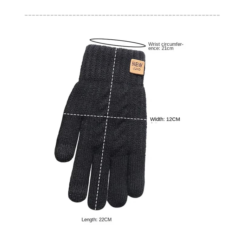 Gants tricotés épais thermiques homme femme tactiles hiver extérieur laine conduite mitaines touchscreen