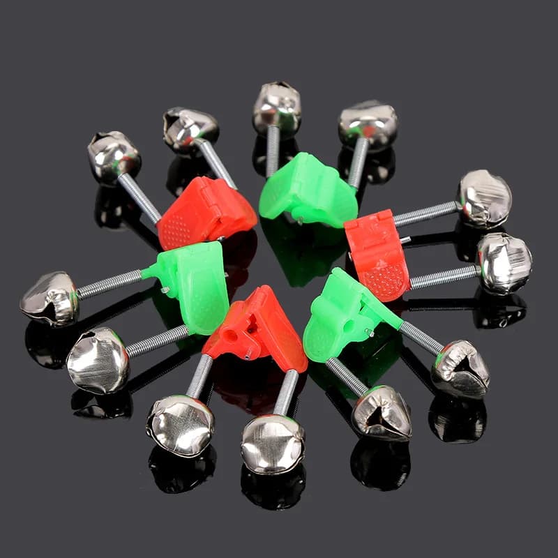 Clips avec cloches pour canne pêche nuit - Indicateur morsure poisson - Alarme double cloches pêche