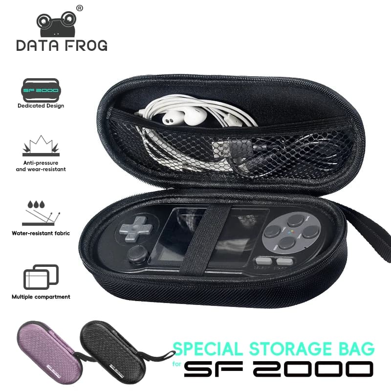 Étui de protection DATA FROG SF2000 - Housse de transport originale pour console de jeu rétro