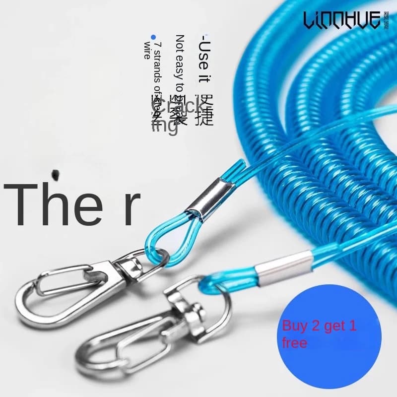Câble de Sécurité LINNHUE Télescopique pour Canne à Pêche - Protection Anti-Emport Élastique Haute Résistance