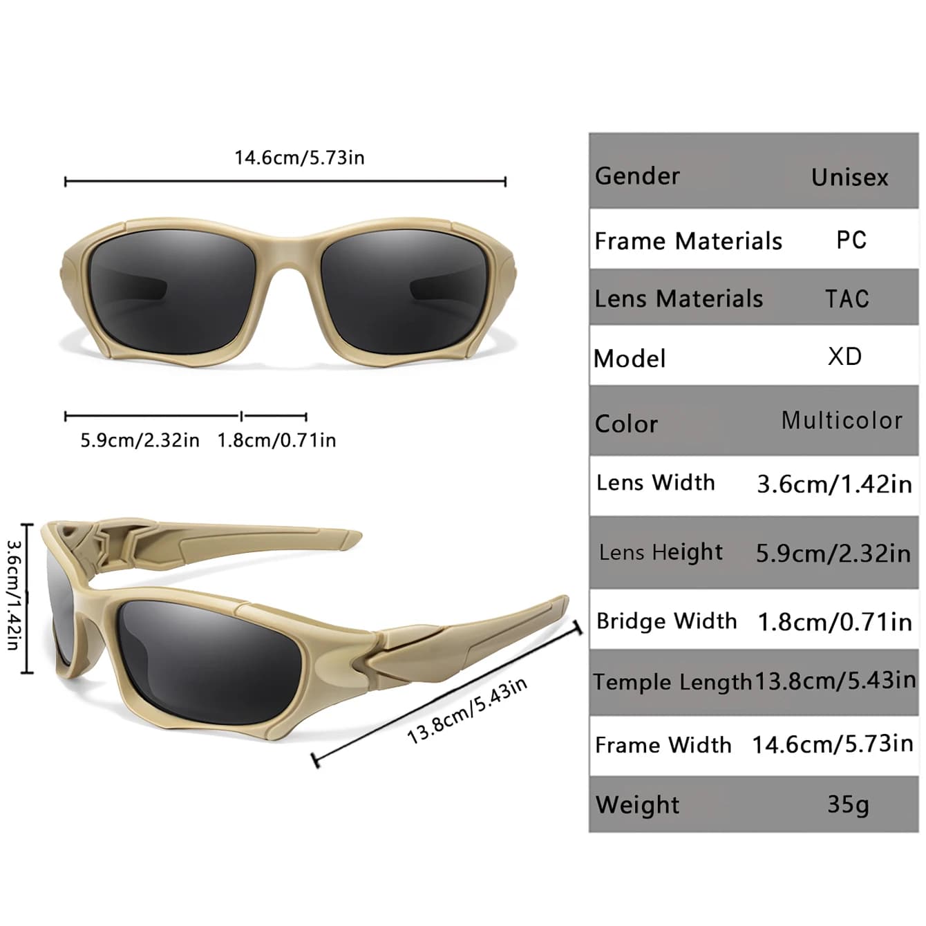 Lunettes de pêche polarisées camouflage classique UV pour outdoor, conduite, vélo