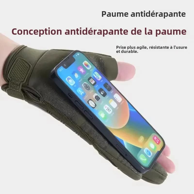 Gants tactiques pêche escalade - protection doigts ouverts pour pêche technique et précise