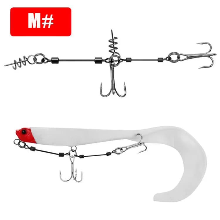 Waterboy Fish Screw Rig Kit - Double Hameçons Triples avec Stingers pour Leurres Souples et Shads