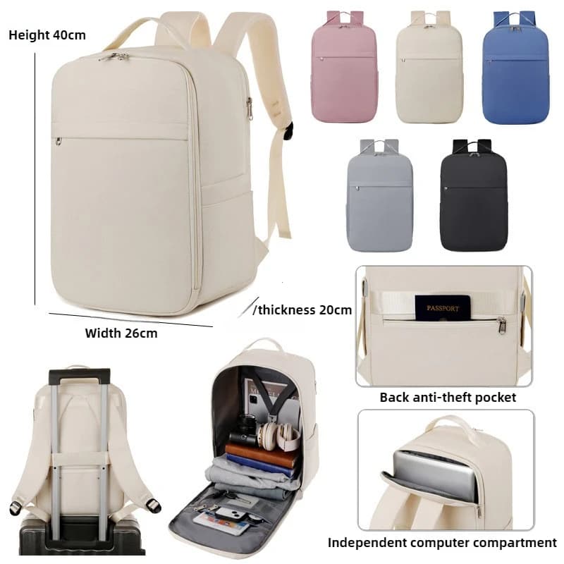 Sac à dos cabine 40x20x25 étanche léger pour avion, homme femme avec compartiment ordinateur
