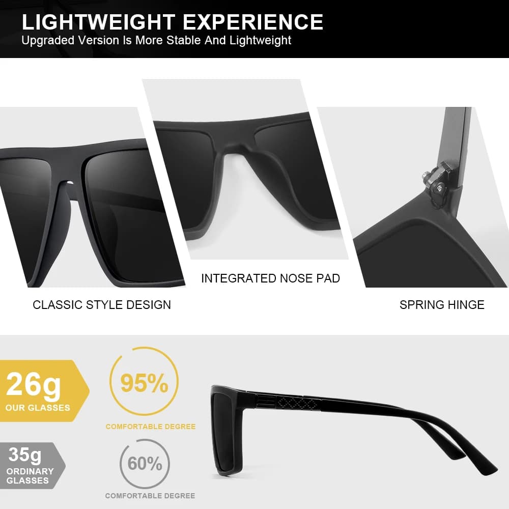 Lunettes polarisées vintage carrées CRIXALIS pour pêche - Anti-reflets protection UV400
