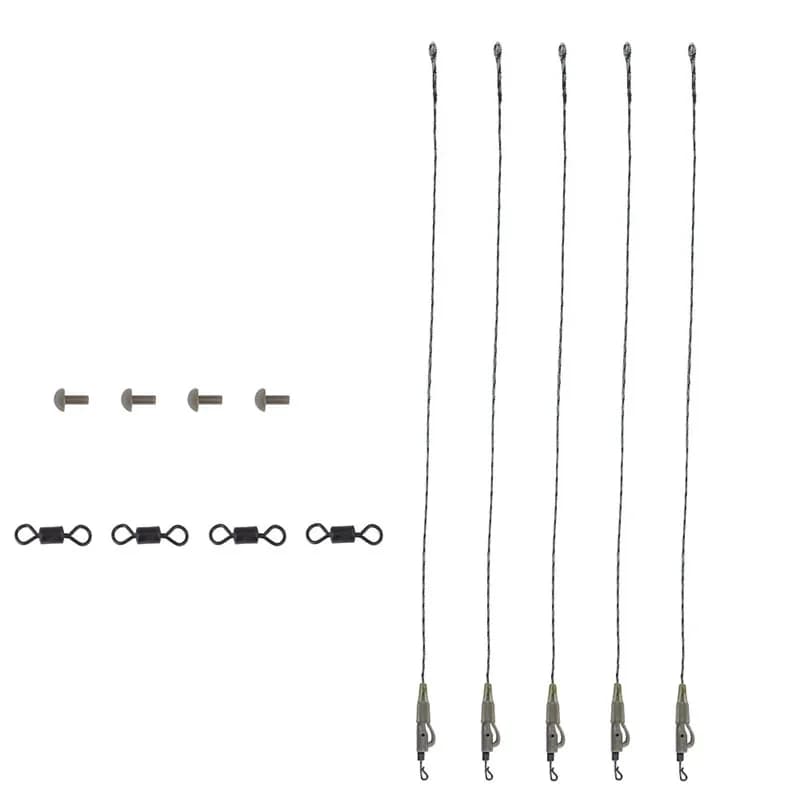 4 leaders plombés pour pêche à la carpe 50/70/80/100cm, accessoires Ronnie Fishing Group hybrides