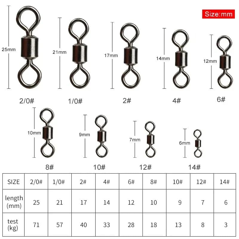 Lot de 50 dévidoirs de pêche MEREDITH à roulement à billes en acier inoxydable solides et durables