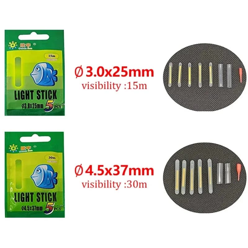 10 à 50 bâtons lumineux fluorescents pour pêche de nuit, lumière pour canne et flotteurs, accessoires rouge vif