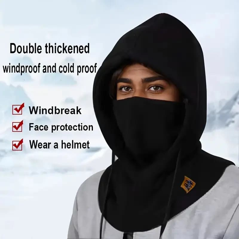 Bonnet hiver avec masque et cache-cou 3-en-1 pêche cyclisme protection froid vent