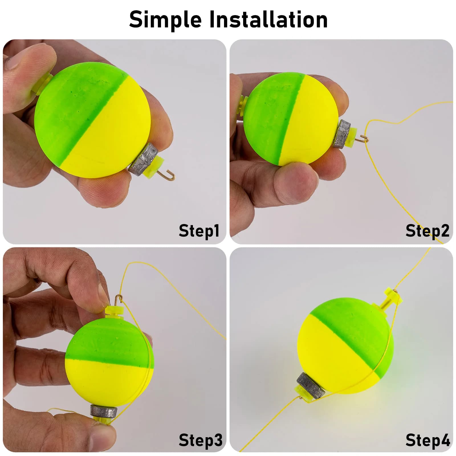 5 flotteurs de pêche en mousse EVA lestés ronds, indicateurs de touches pour bottom rig, brochet