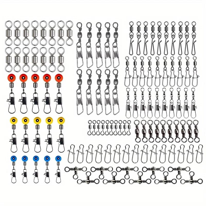 Set de 115 connecteurs de pêche pour leurres avec système de changement rapide spinner et agrafes