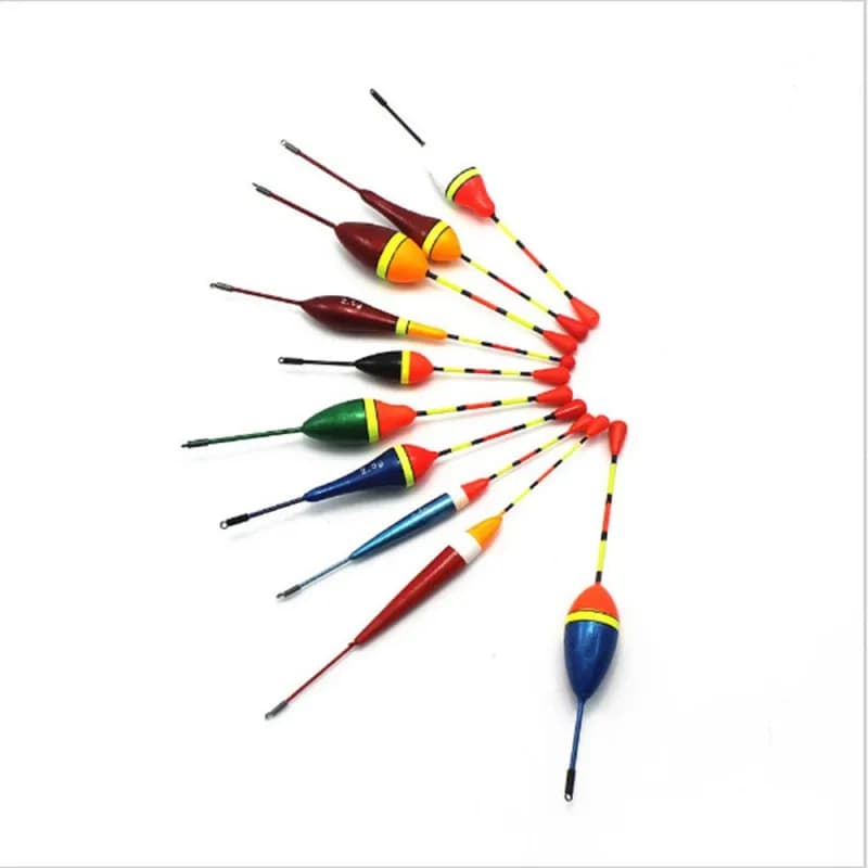 Lot de flotteurs de pêche lumineux et bavettes, tailles et couleurs assorties pour une pêche précise