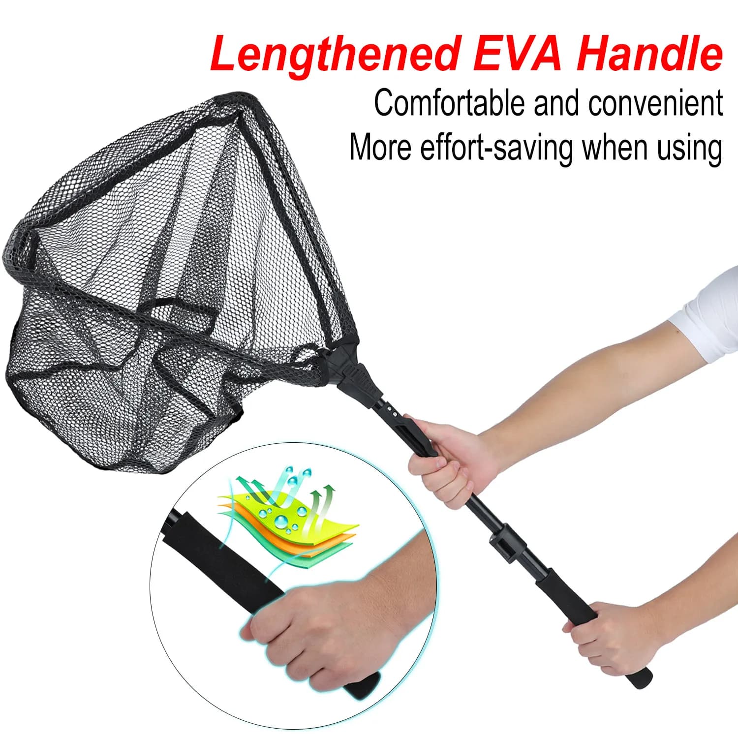 Filet de pêche Sougayilang rétractable pliable portable 70cm 95cm 115cm pour carnassiers