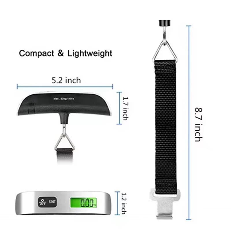 Balance pêche haute précision 50kg - Pèse-sac digital LCD portable pour équipements de voyage