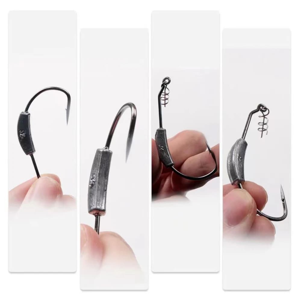5 PCS têtes plombées crank avec ressort pour montages Texas rig pêche au leurre souple