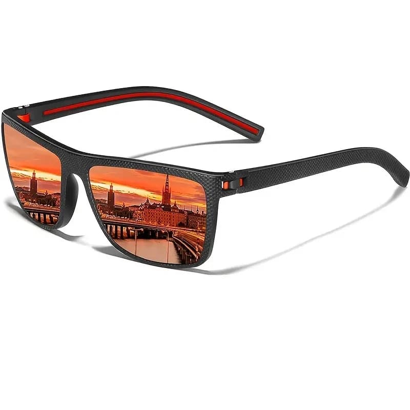 Lunettes de soleil polarisées carrées homme femme - Monture légère pour pêche et loisirs
